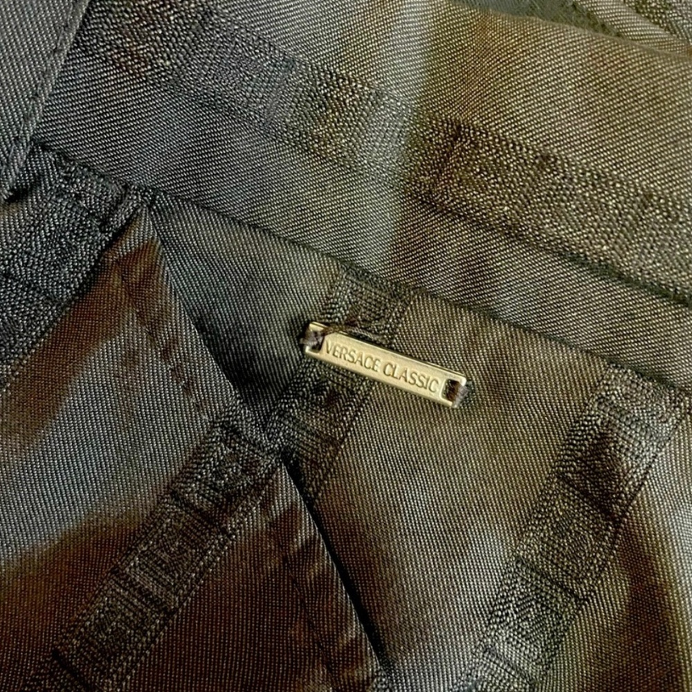 Vintage 00’s Versace Logo Stripe Dress Pants